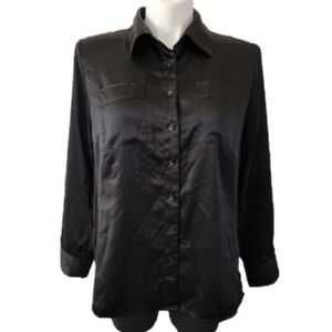 Liz Claiborne Black Button Blouse